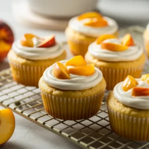 Peach Cream Cheese Cupcakes – Sweet and Creamy Dessert