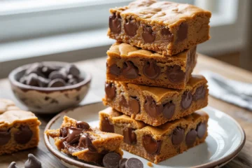 Vegan Chocolate Chip Blondies (Soft & Chewy) Rich & Gooey