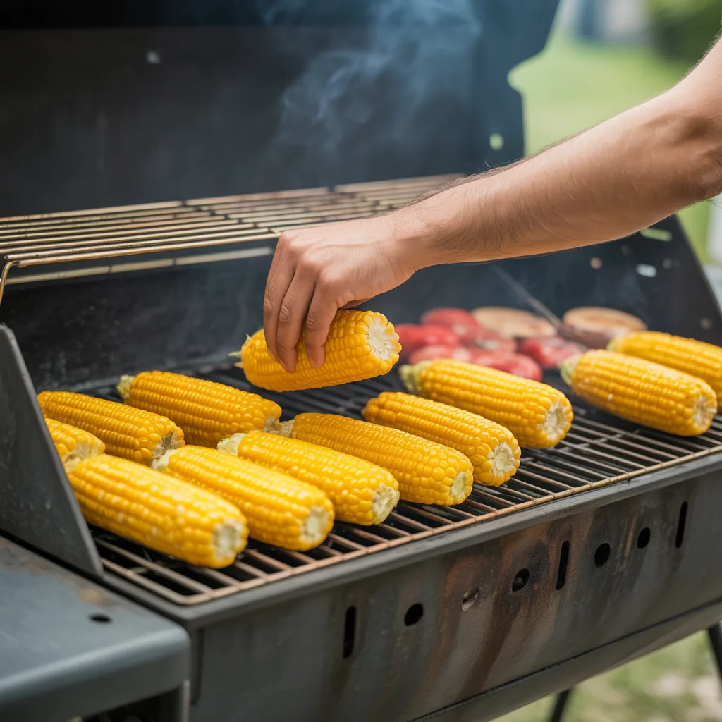 Grilled Corn on the Cob with Butter and Char Marks