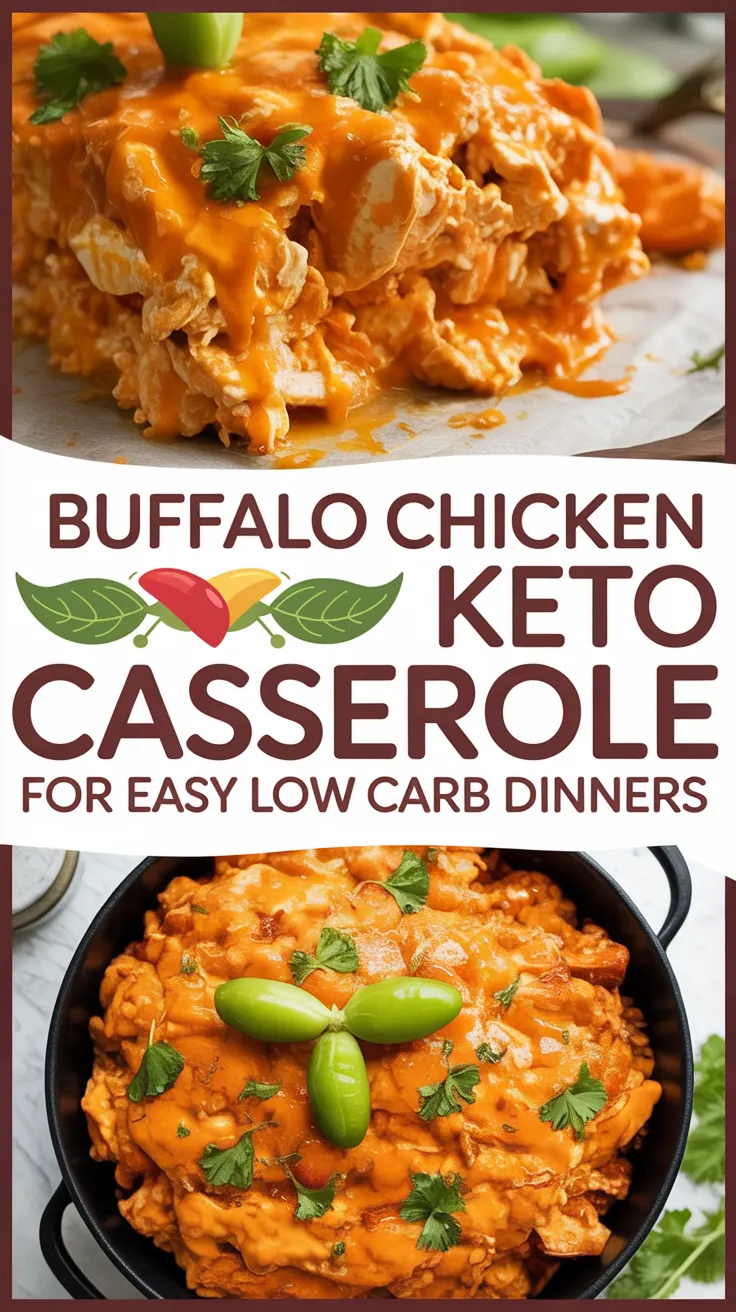 Buffalo Chicken Keto Casserole
