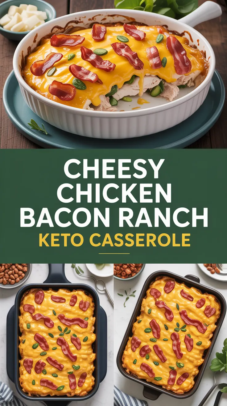 Cheesy Chicken Bacon Ranch Keto Casserole