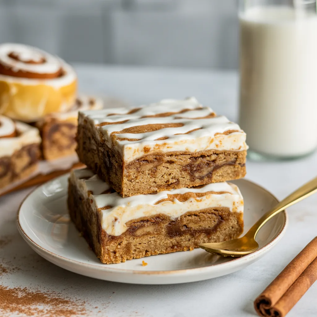 Vegan Cinnamon Roll Blondies